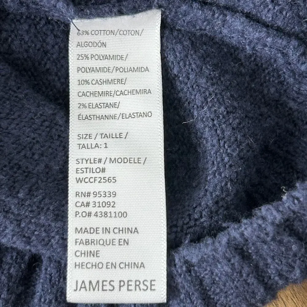 James Perse Classic 4 Button Blue V Neck Cardigan Size 1 Small
